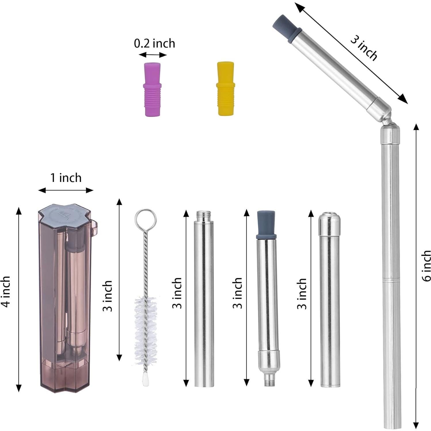 Popote de Metal Reutilizable XAWIAER 22.86cm con Silicona