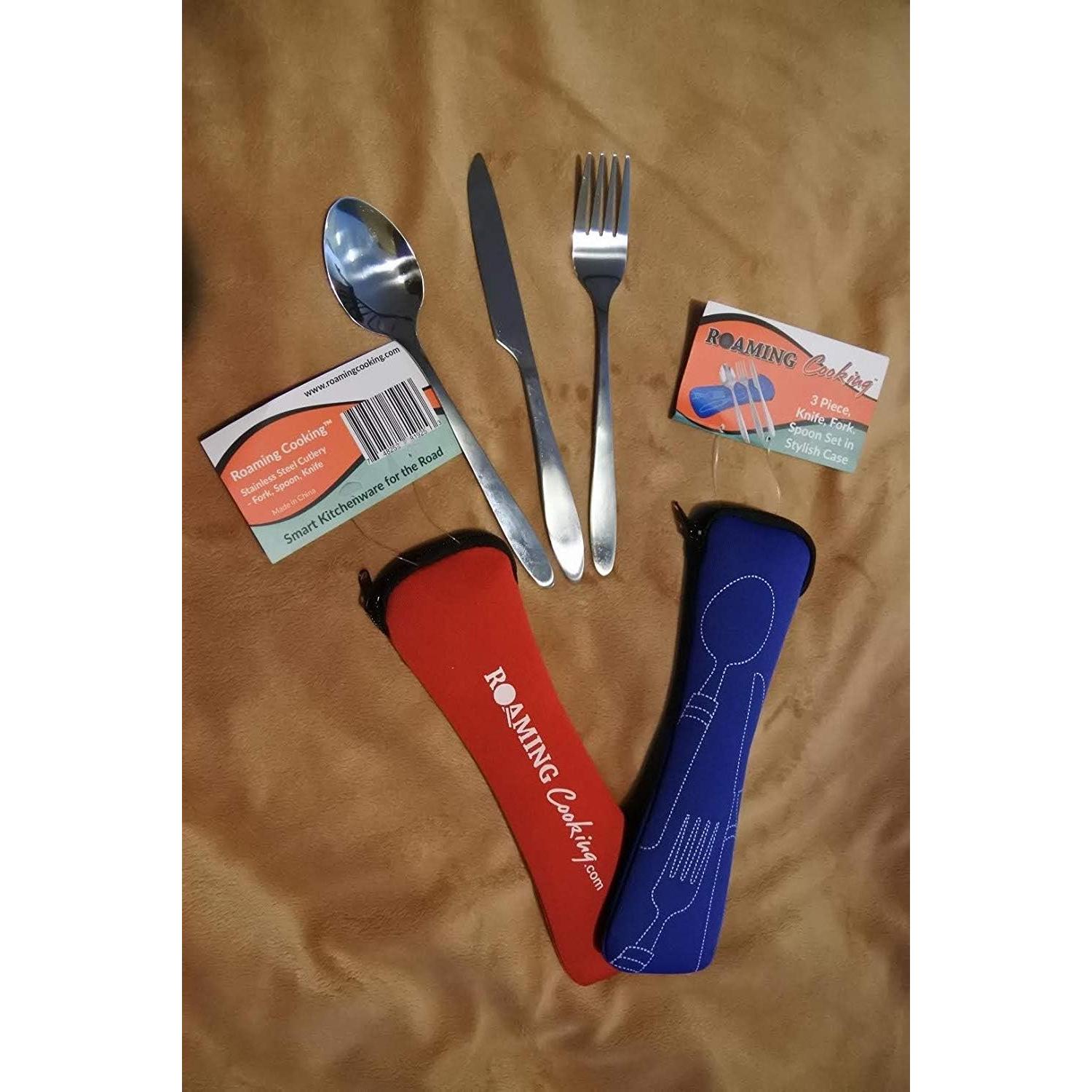 Juego de Utensilios de Viaje Roaming Cooking 3 Piezas Acero Inoxidable