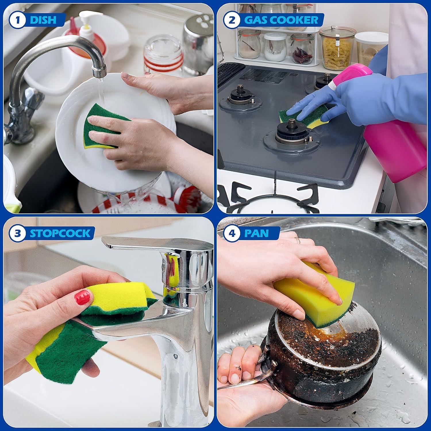 Esponjas de Limpieza WUHUIXOZ 96 Unidades Microfibra Amarillo