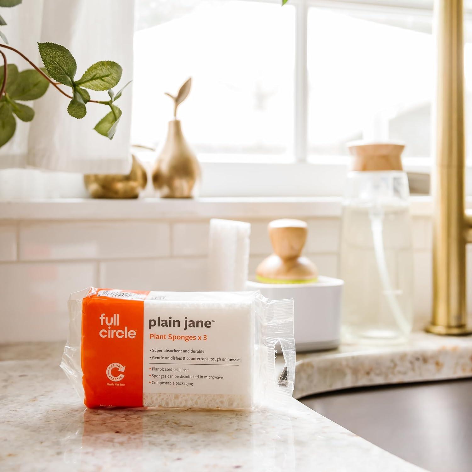Esponjas de Celulosa Natural Full Circle Plain Jane - Paquete de 8