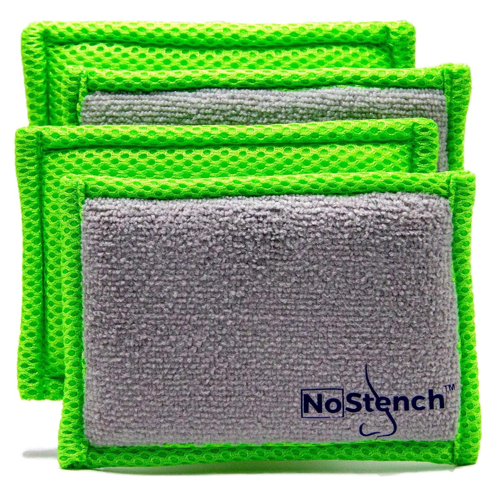 Esponja de Cocina NoStench 4 Piezas Microfibra Antibacteriana