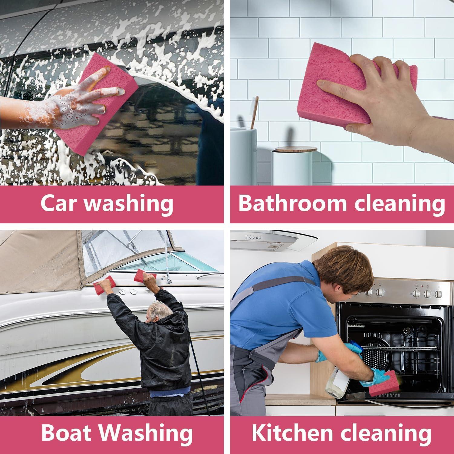 Esponjas de Lavado de Autos Spunspon - Paquete de 3 Grandes Rosa