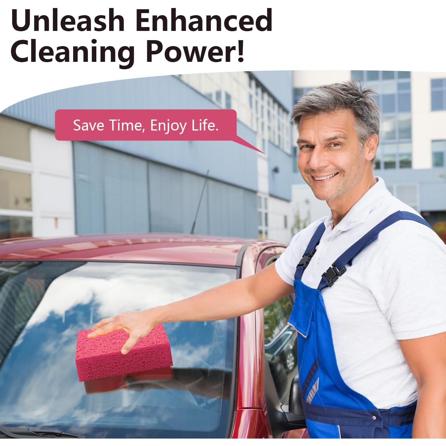 Esponjas de Lavado de Autos Spunspon - Paquete de 3 Grandes Rosa