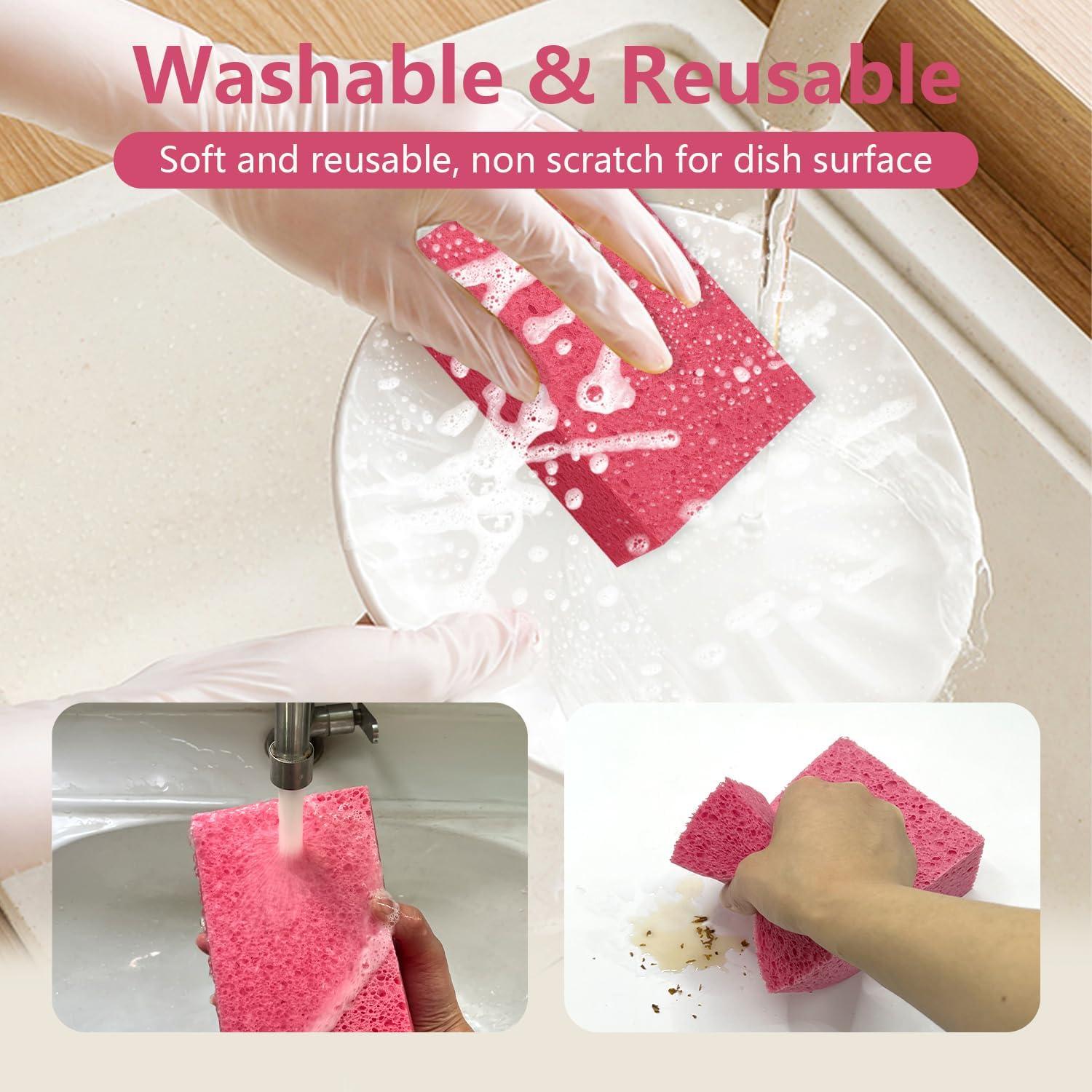 Esponjas de Lavado de Autos Spunspon - Paquete de 3 Grandes Rosa