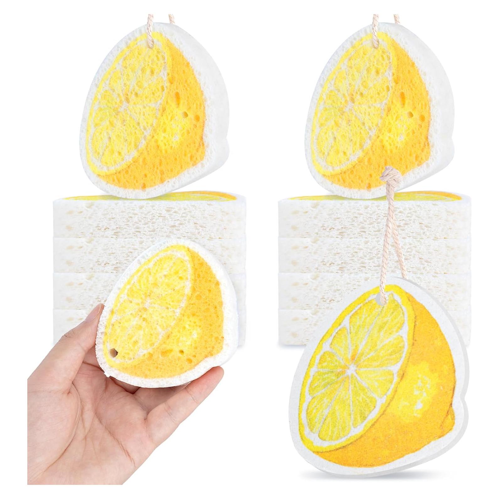 Paquete de 12 Esponjas de Cocina Piuaeue Diseño Limón Alta Absorción