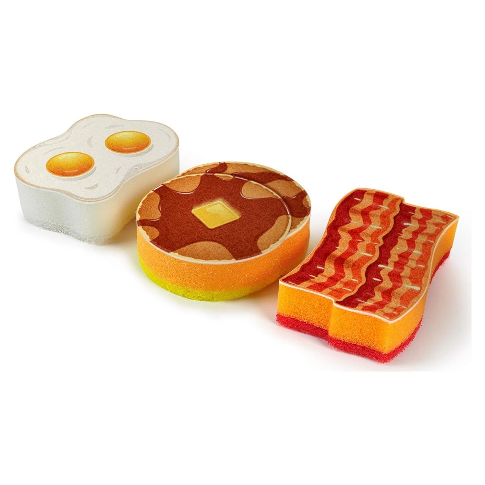Set de 3 Esponjas de Fregar Genuine Fred - Desayuno Colorido