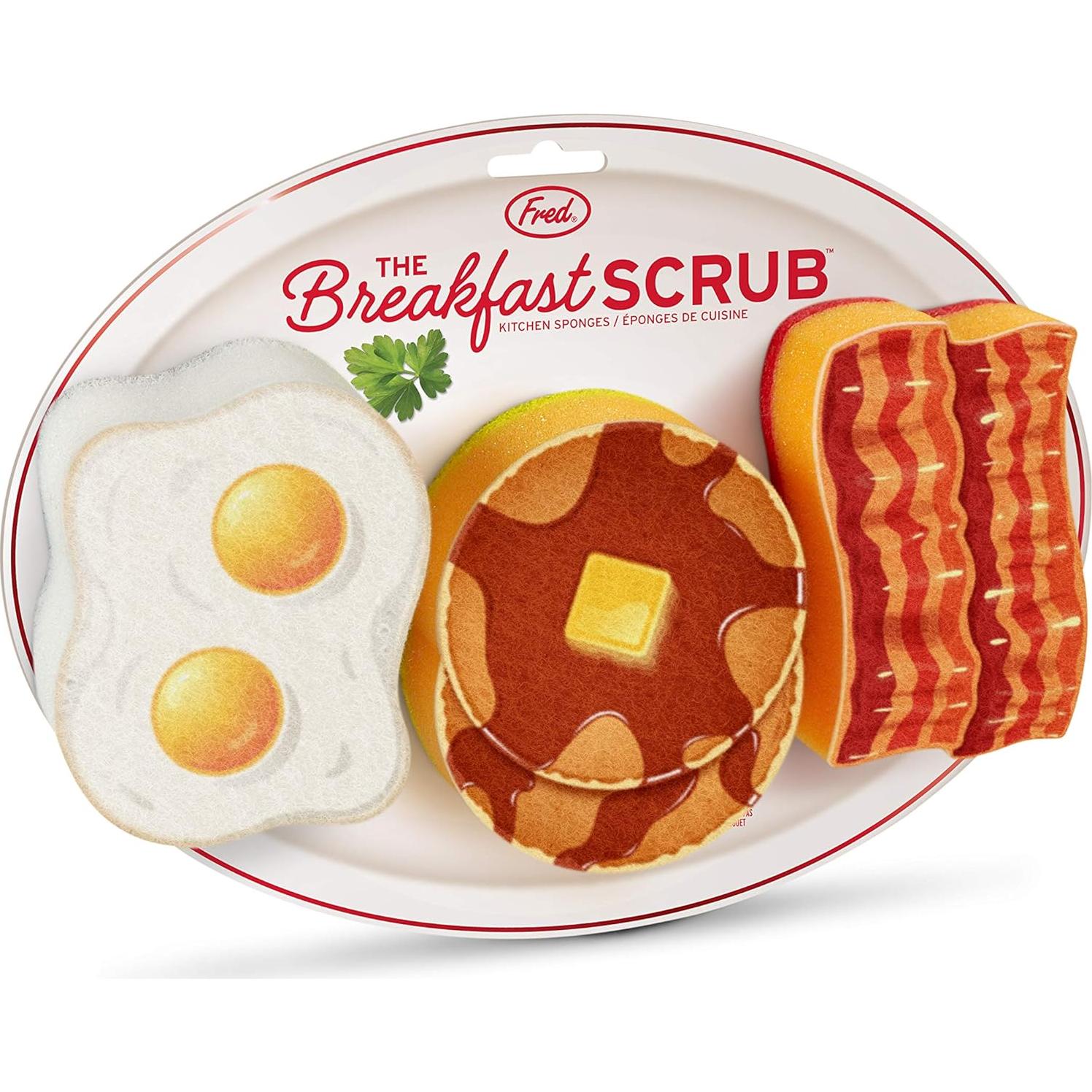 Set de 3 Esponjas de Fregar Genuine Fred - Desayuno Colorido