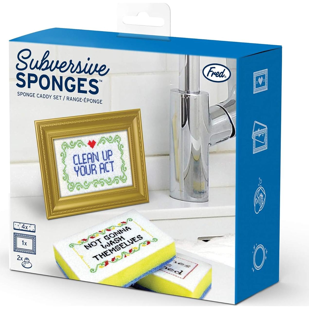 Esponjas Subversivas Genuine Fred - Set de 4 con Marco Dorado