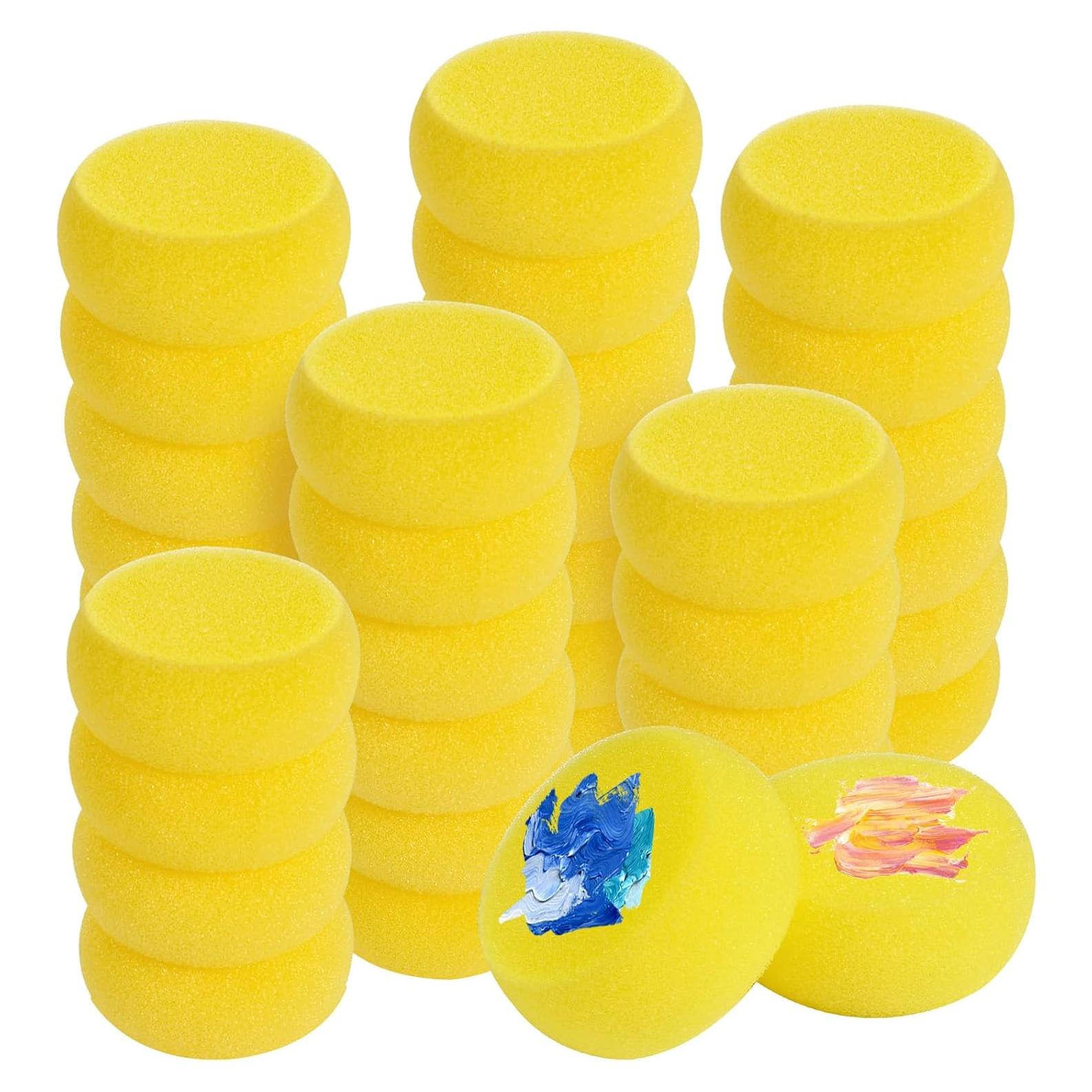 70 Esponjas Redondas Amarillas Aemygo para Pintura 7cm