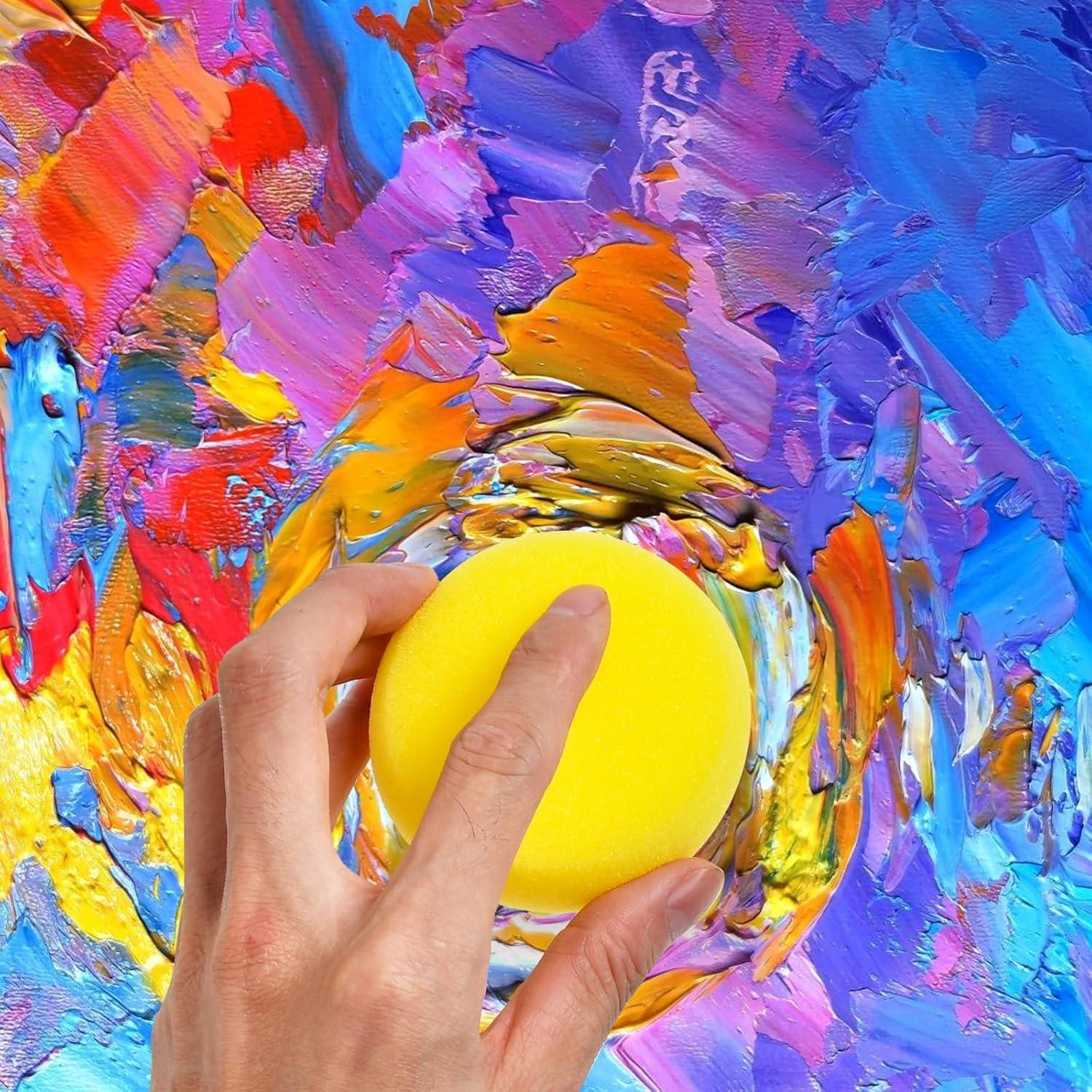 70 Esponjas Redondas Amarillas Aemygo para Pintura 7cm