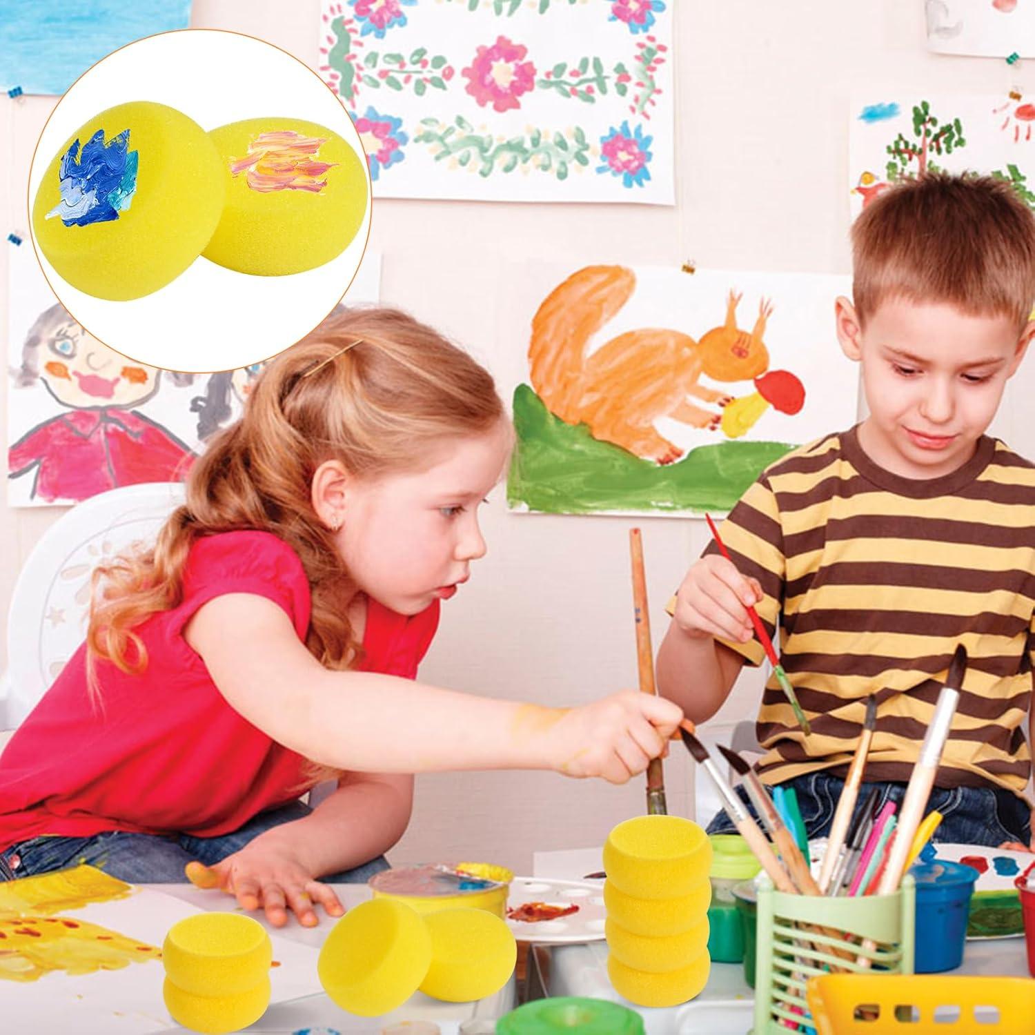 70 Esponjas Redondas Amarillas Aemygo para Pintura 7cm