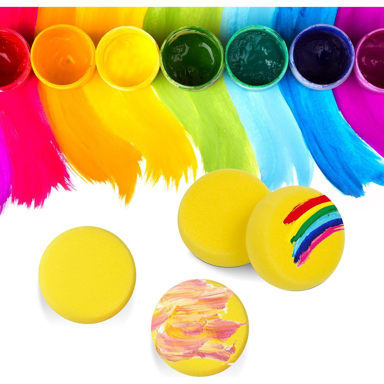 70 Esponjas Redondas Amarillas Aemygo para Pintura 7cm