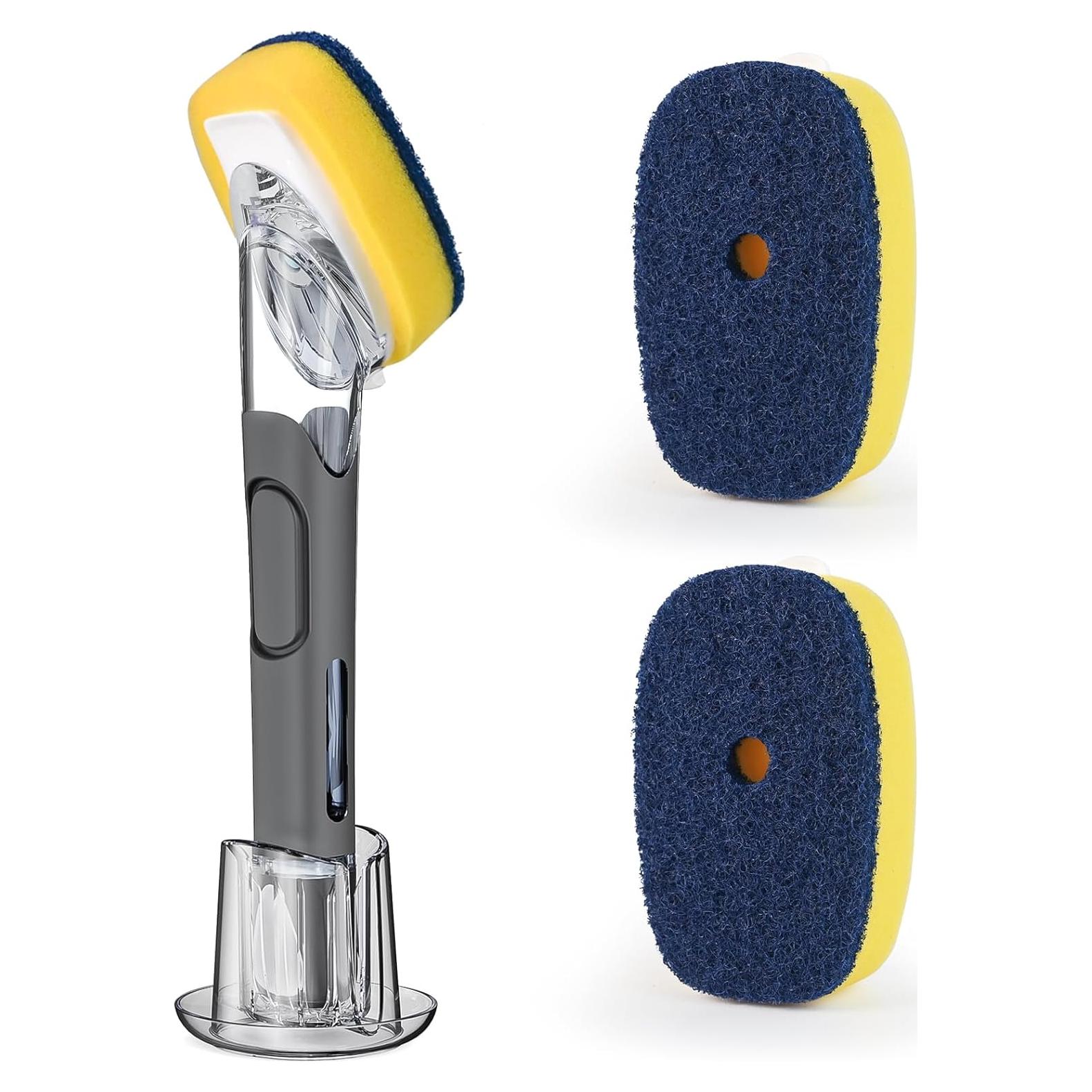 Juego de cepillo para platos RIMAY con dispensador de jabón y 2 recargas