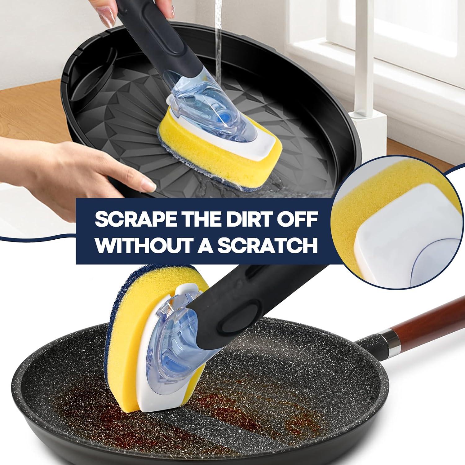 Juego de cepillo para platos RIMAY con dispensador de jabón y 2 recargas