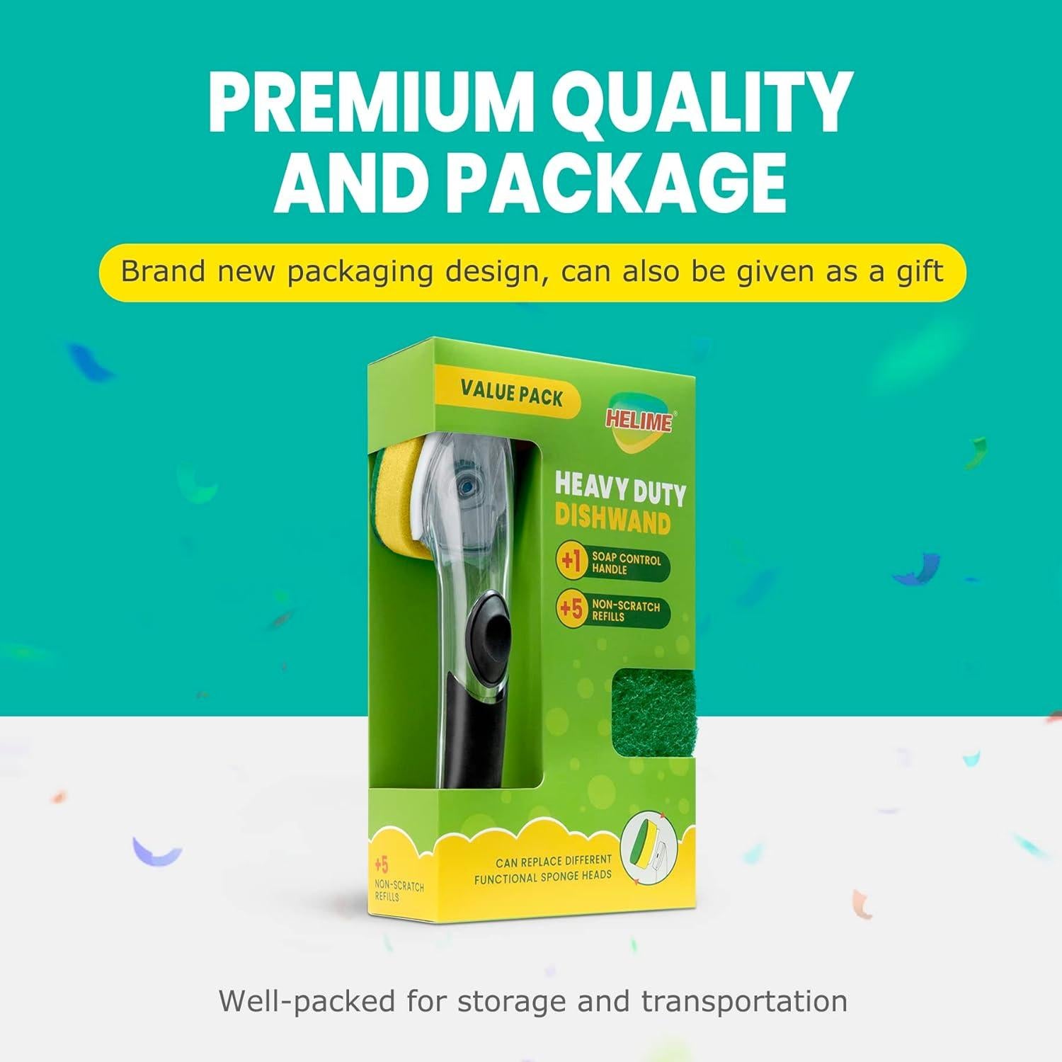 Esponja de Platos HELIME con Dispensador y 5 Recambios