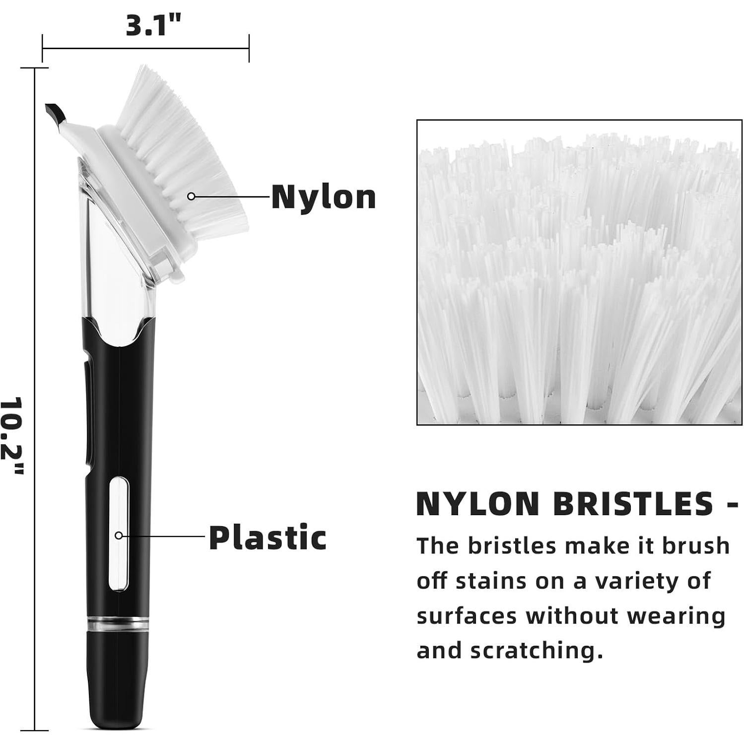 Cepillos de Cocina SUBEKYU con Dispensador de Jabón 2P Negro