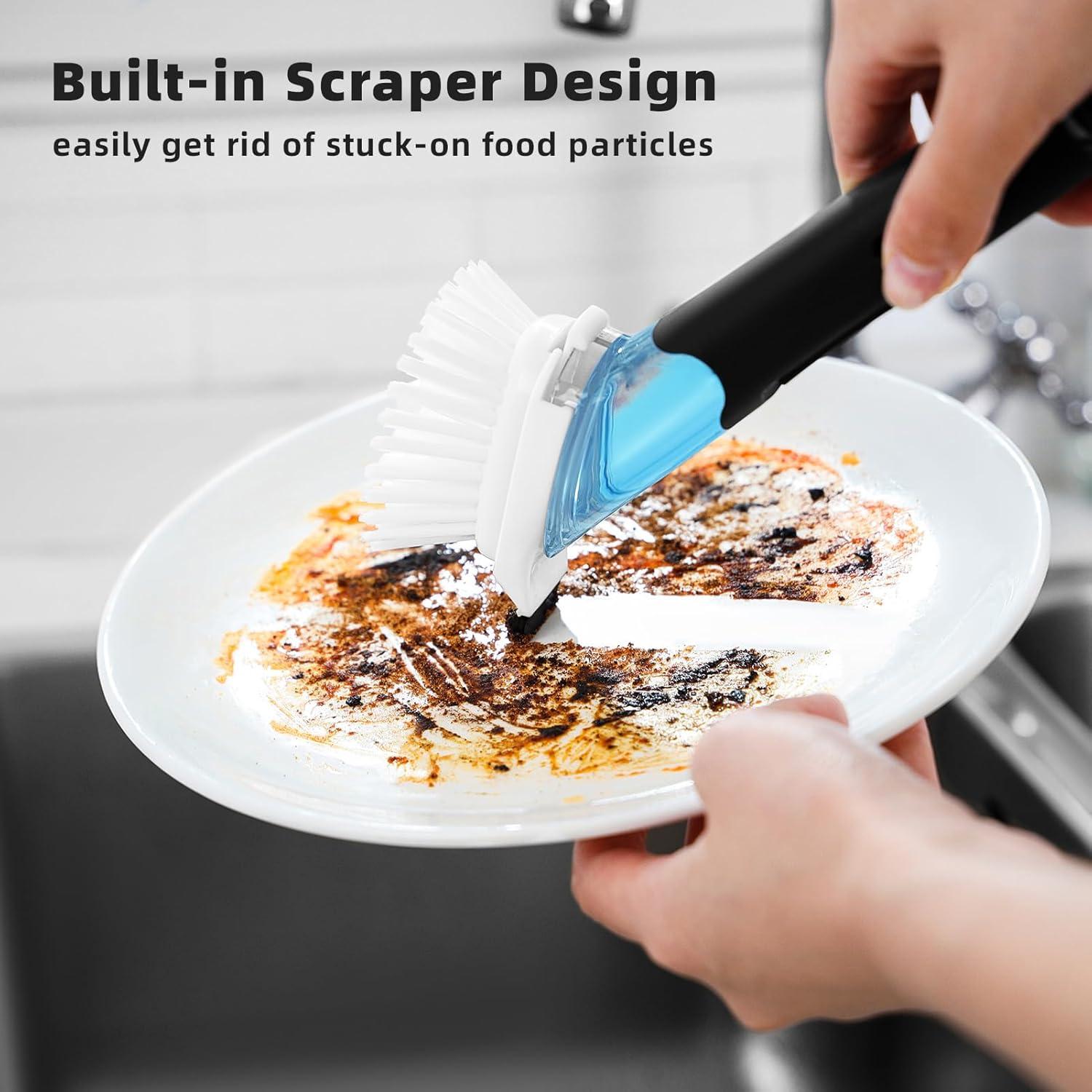 Cepillos de Cocina SUBEKYU con Dispensador de Jabón 2P Negro