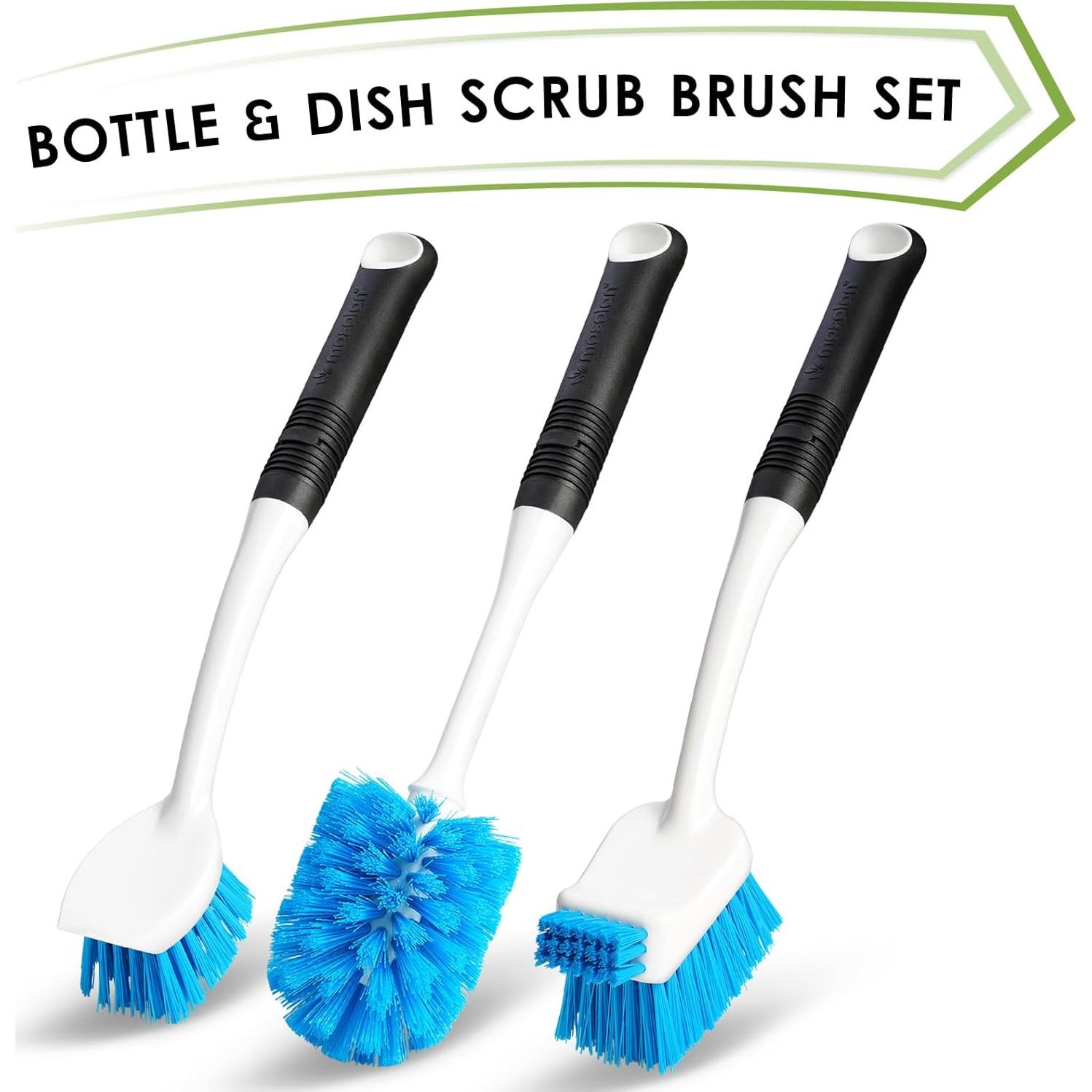 Kit de Cepillos de Limpieza MOSOLAN para Botellas y Platos - 3 Piezas