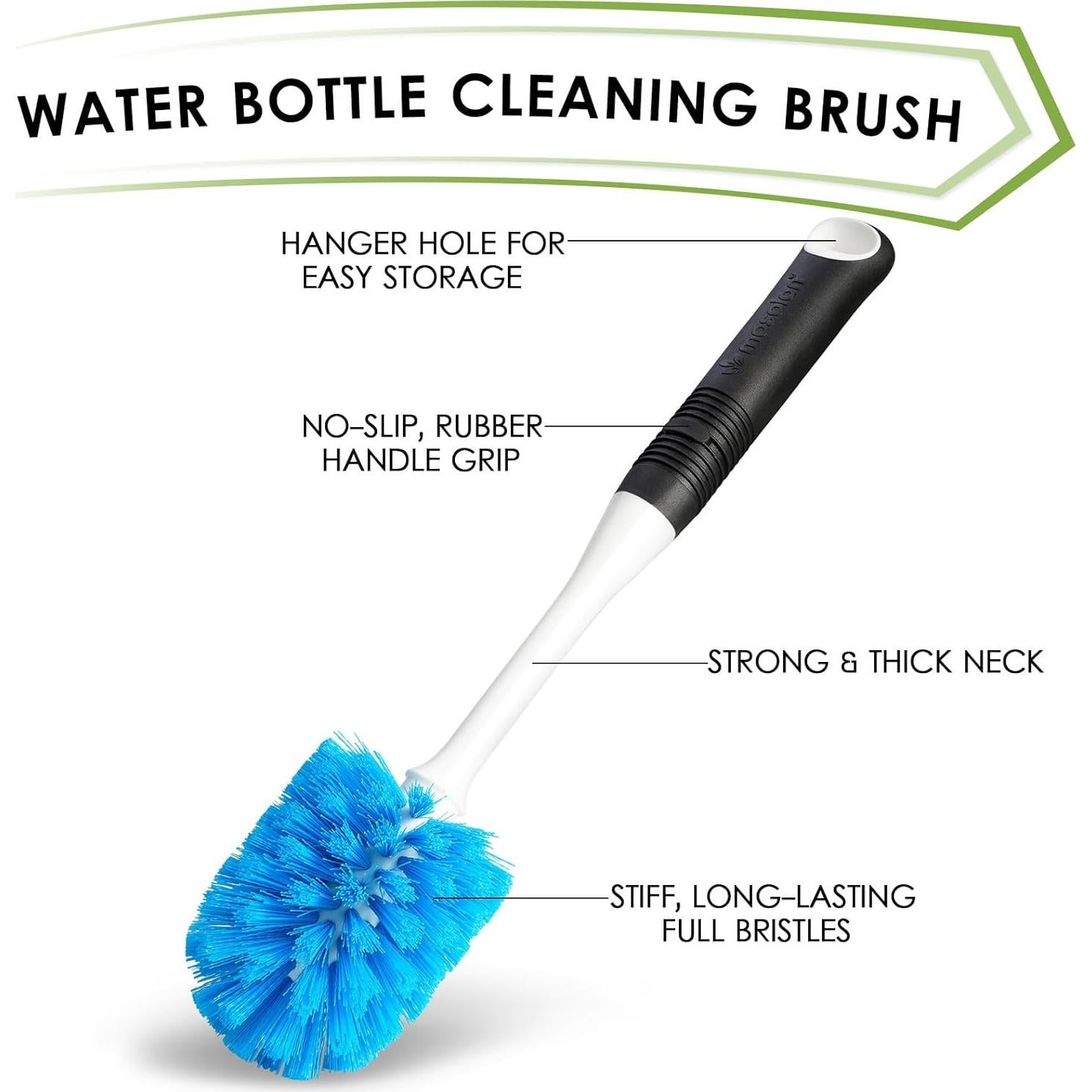 Kit de Cepillos de Limpieza MOSOLAN para Botellas y Platos - 3 Piezas