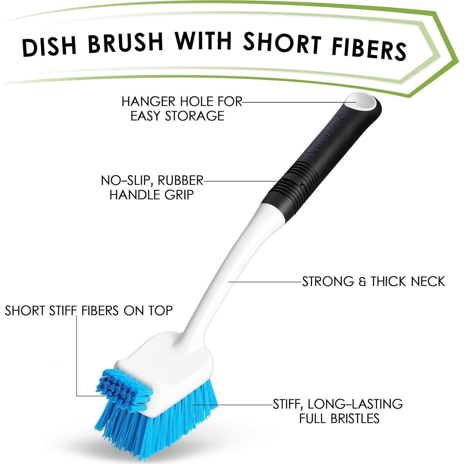 Kit de Cepillos de Limpieza MOSOLAN para Botellas y Platos - 3 Piezas