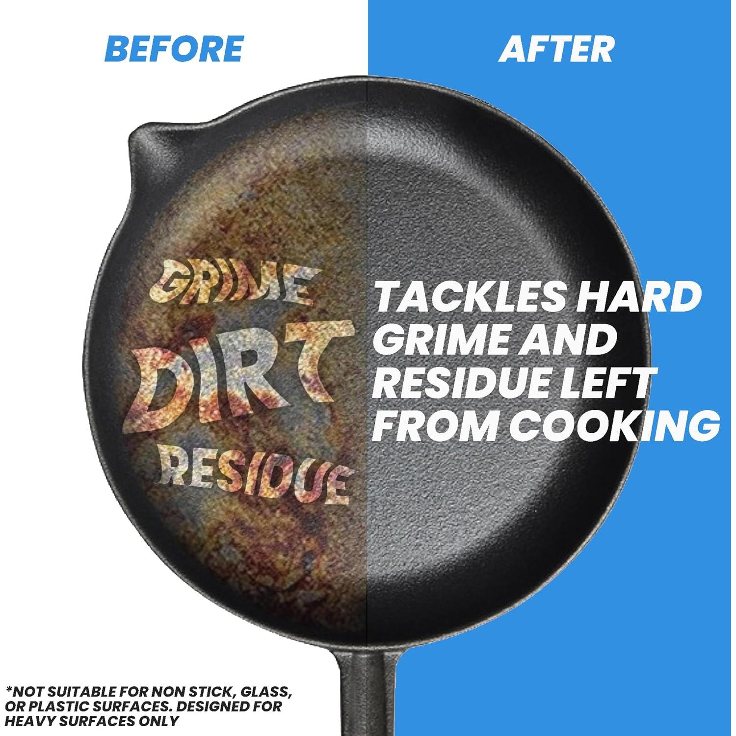 Juego de cepillos de fregado LUMAI con estropajos de acero 348g