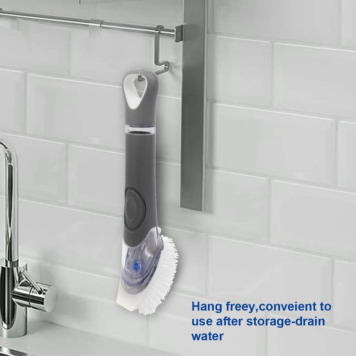 Cepillo de Platos CELOX con Dispensador de Jabón - Gris