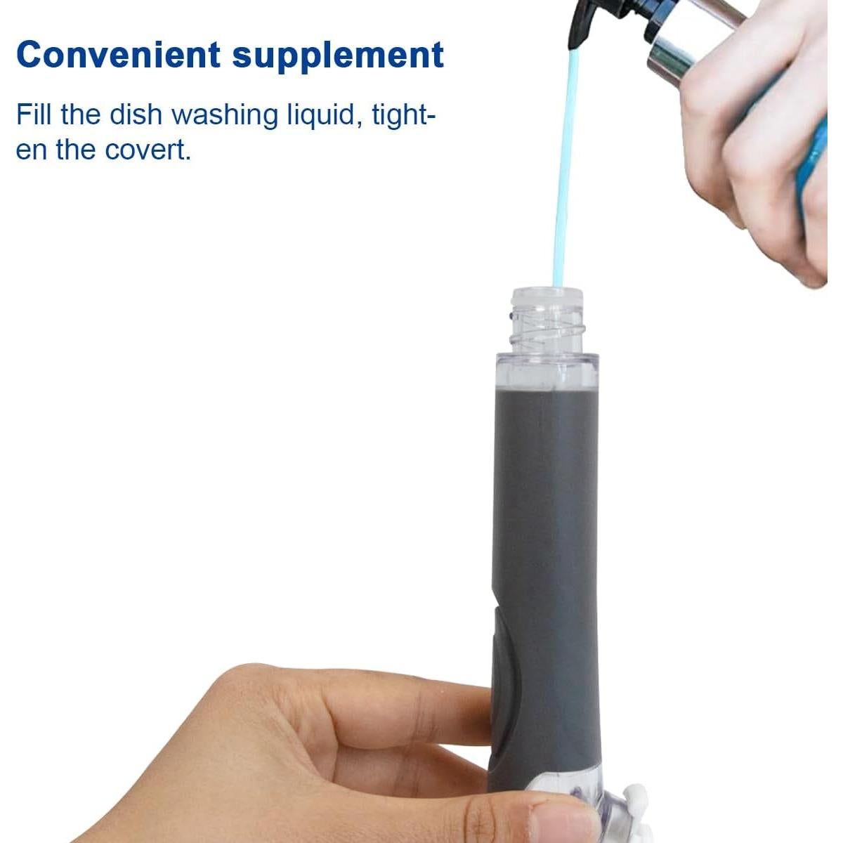 Cepillo de Platos CELOX con Dispensador de Jabón - Gris