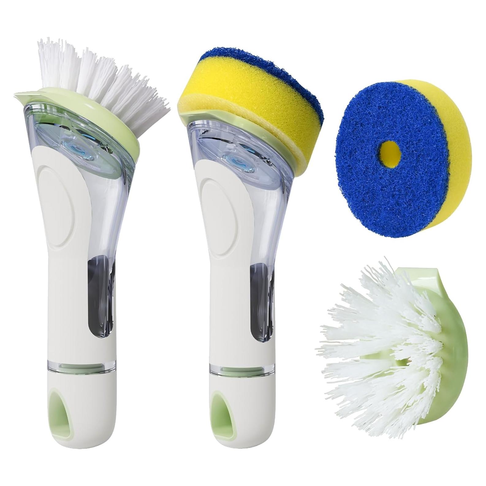 Cepillo de Platos Pamrack con Dispensador de Jabón y 4 Recambios