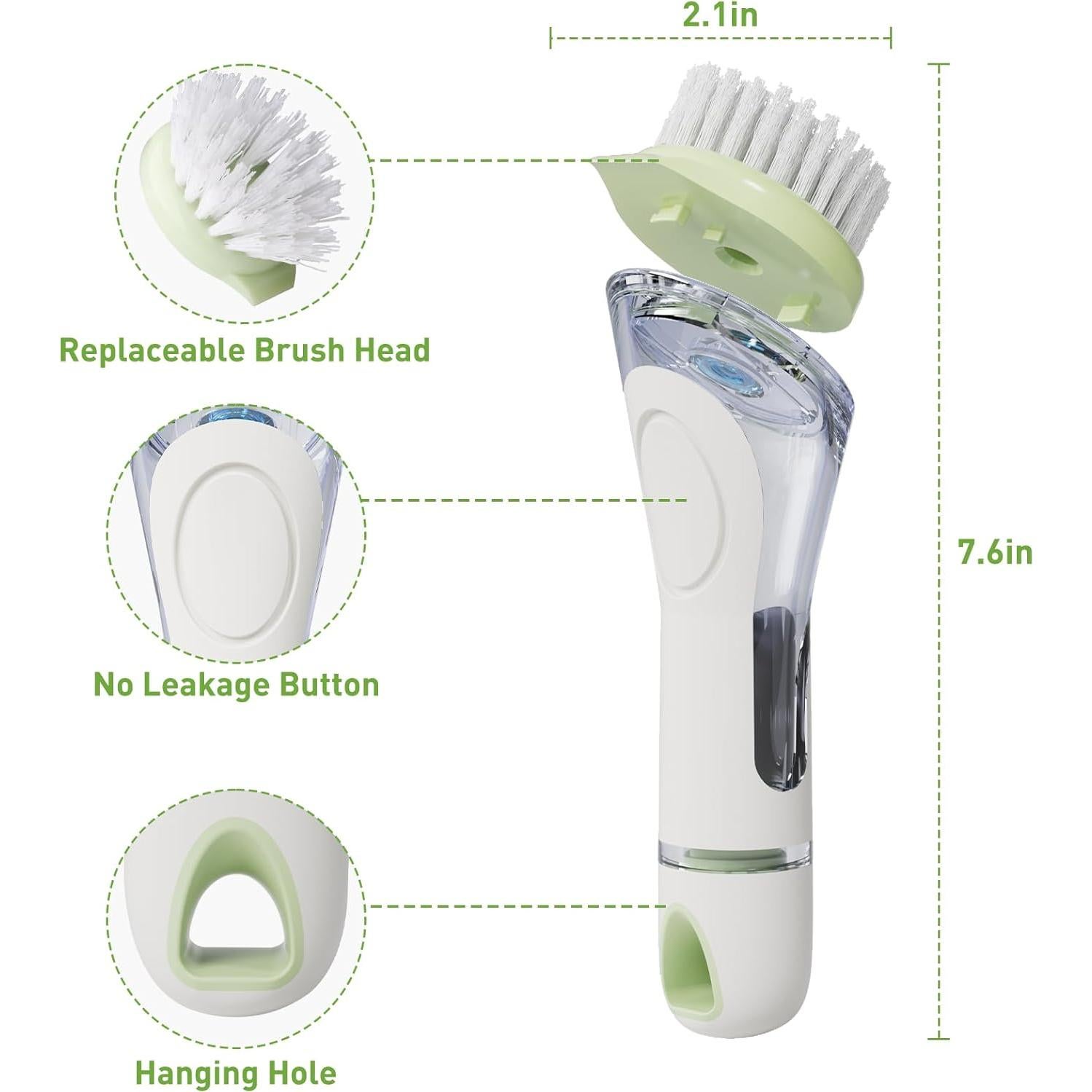 Cepillo de Platos Pamrack con Dispensador de Jabón y 4 Recambios