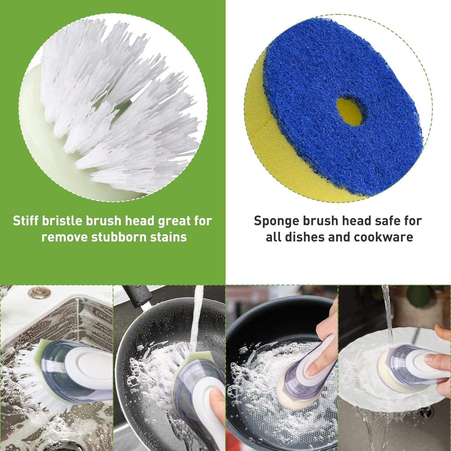 Cepillo de Platos Pamrack con Dispensador de Jabón y 4 Recambios