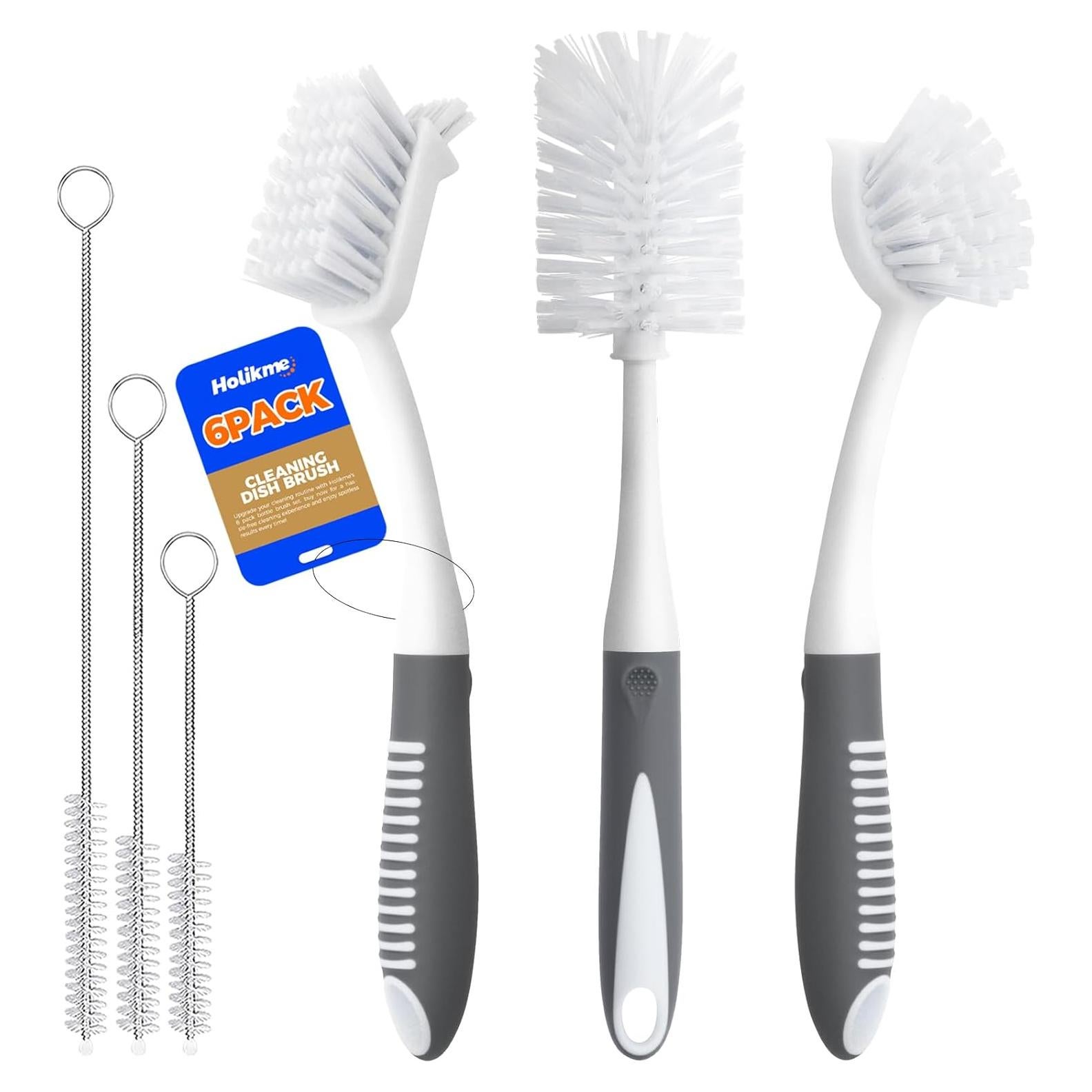Set de 6 Cepillos de Limpieza Holikme para Platos y Botellas