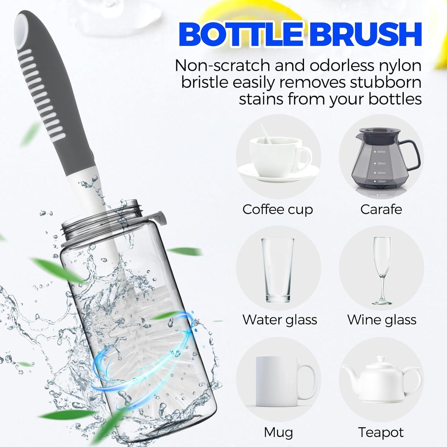 Set de 6 Cepillos de Limpieza Holikme para Platos y Botellas