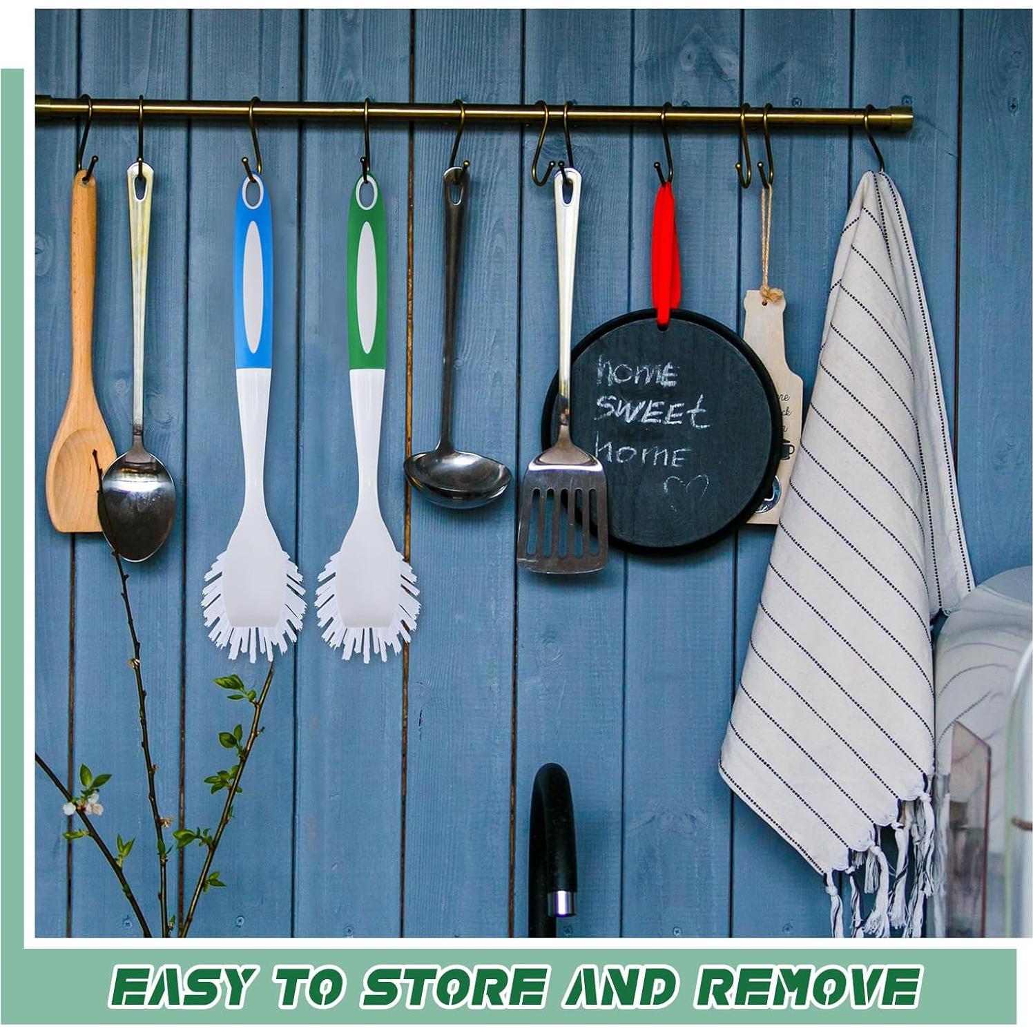 Hsei 20 Pcs Cepillos de Cocina Antideslizantes 28 cm Azul Verde