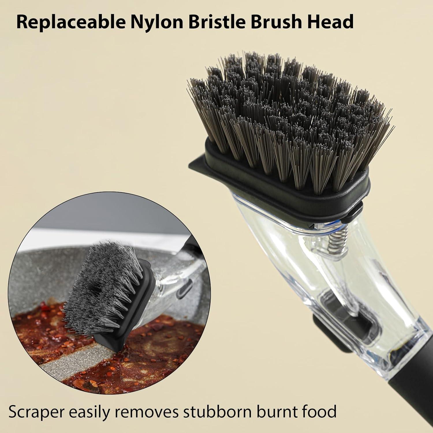 Cepillo de Cocina DAPOWER con Dispensador de Jabón Negro