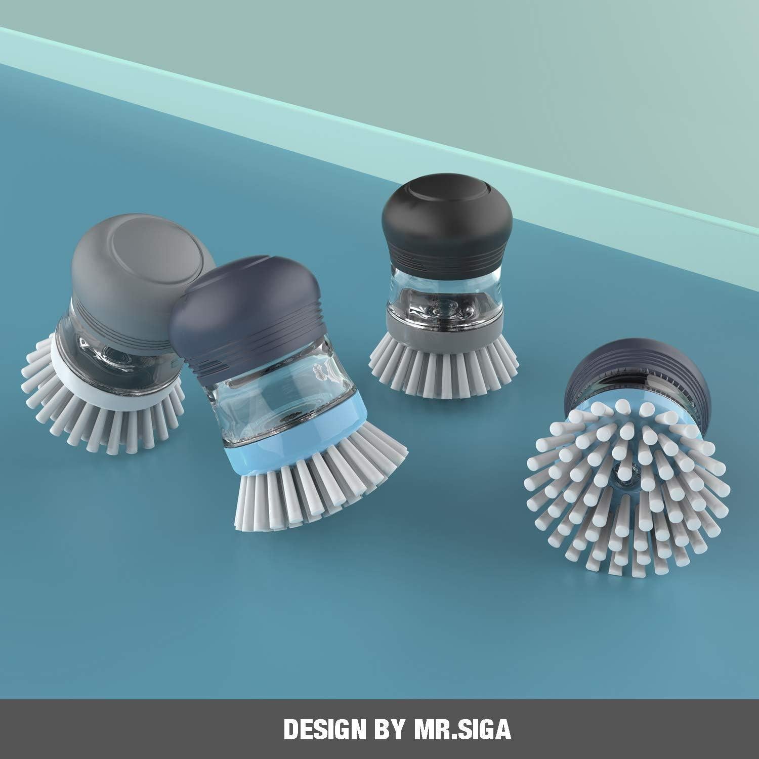 Cepillo dispensador de jabón MR.SIGA, paquete de 2, azul marino