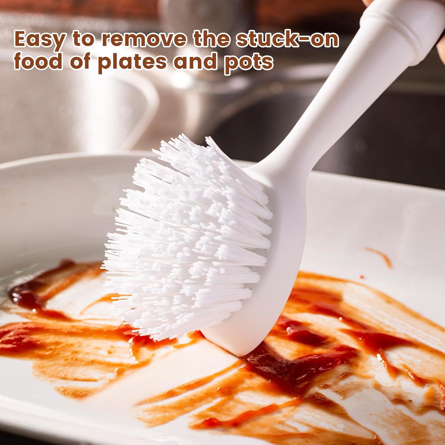 Cepillo para Platos Apvpvpt con Raspador y Mango Ergonómico - 2 Unidades