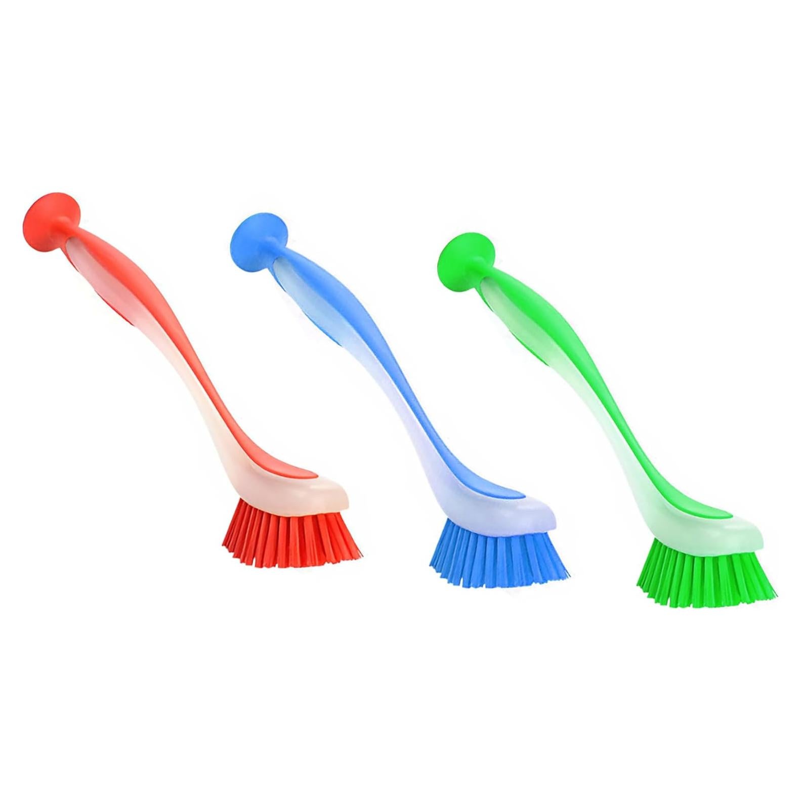 Set de 3 Cepillos de Cocina ZUVO con Mango Largo y Ventosa