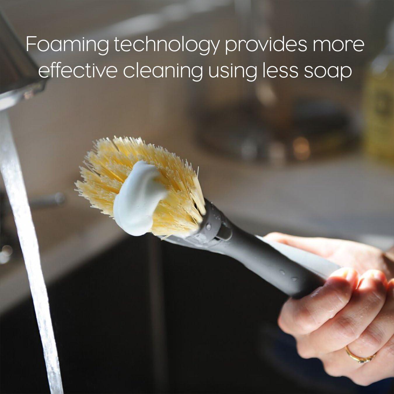 Cepillo de Platos con Dispensador de Jabón Full Circle FOMO Gris