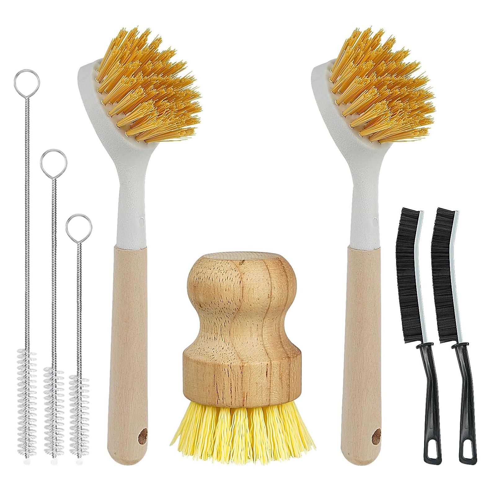 Juego de 8 Cepillos de Cocina Holylofty - Mango Largo y Palma