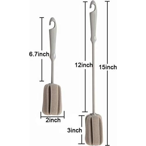 Paquete de 2 cepillos de esponja Foshine para botellas