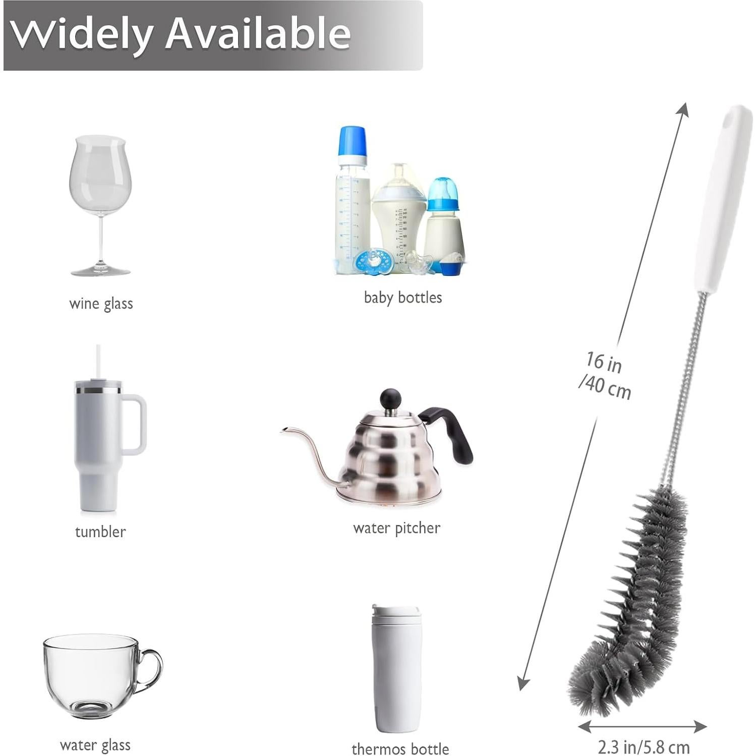 Paquete de 2 cepillos de limpieza Kwude 40.64 cm Negro