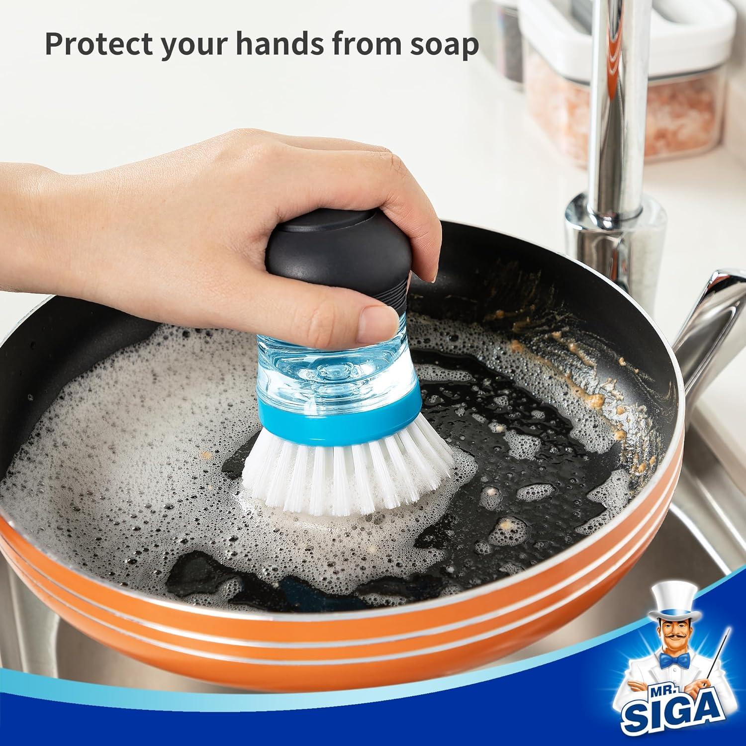 Cepillo de Palma con Dispensador de Jabón MR.SIGA - Azul Marino