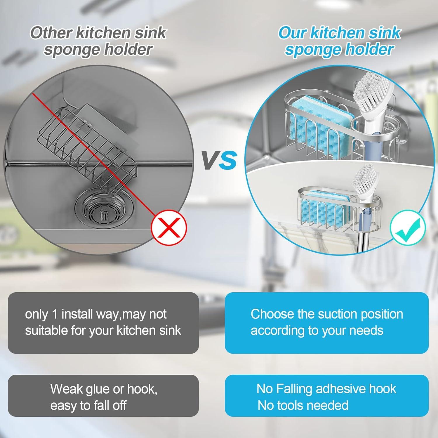 Soporte de Esponja para Fregadero Yazoni Acero Inoxidable Plata