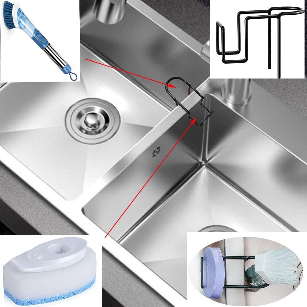 Soporte de Esponja Negra Qinwuw para Fregadero de Cocina - 2 Pcs