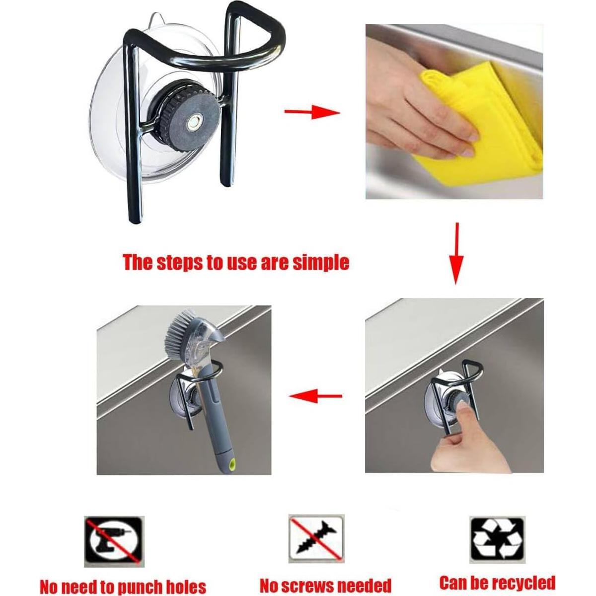 Soporte de Cepillo Dispensador de Jabón WSOQYEO Negro