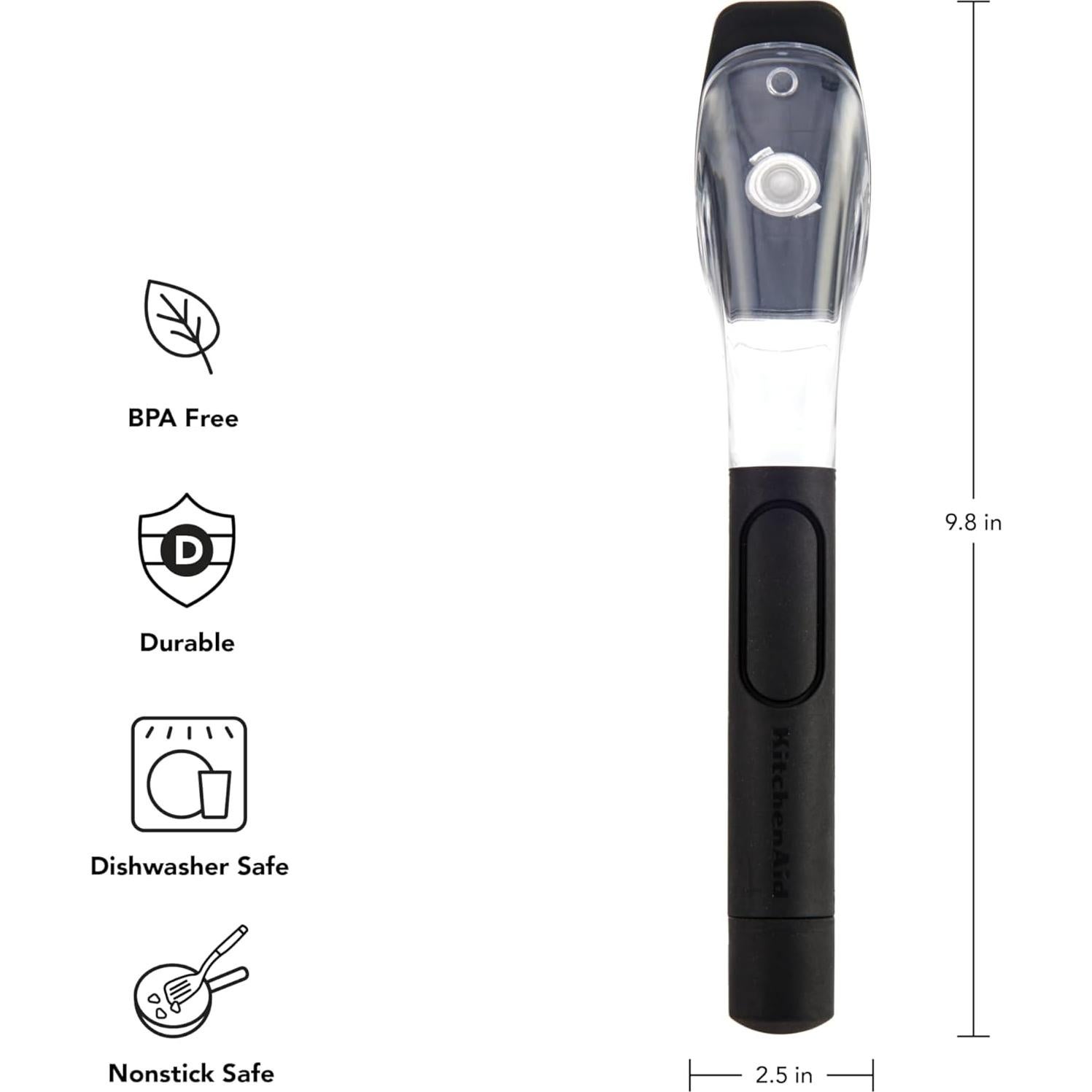 Cepillo de Fregadero KitchenAid con Dispensador de Jabón Negro