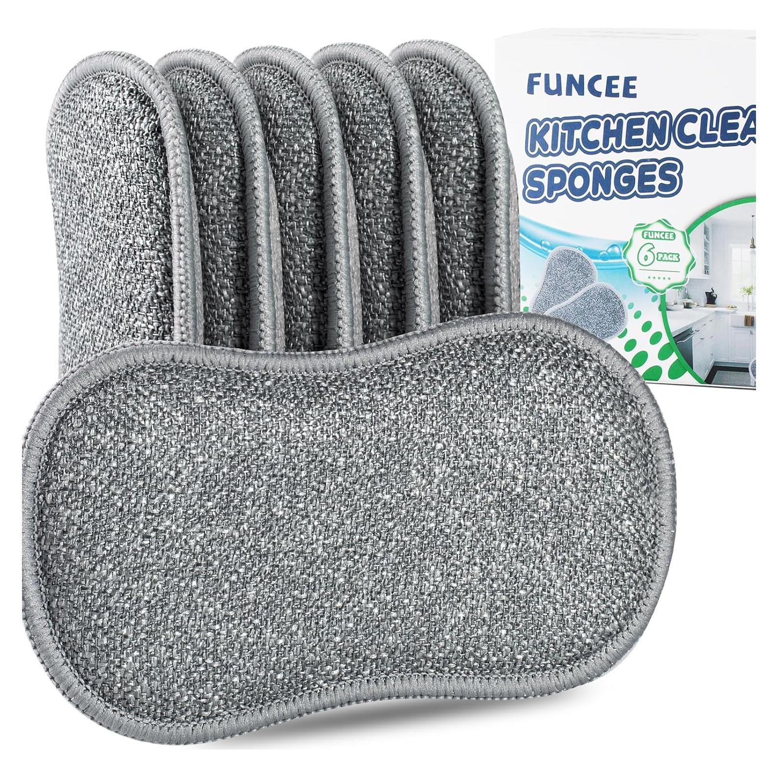 Esponjas de Doble Cara FunCee - Paquete de 6 Microfibra Ecológicas
