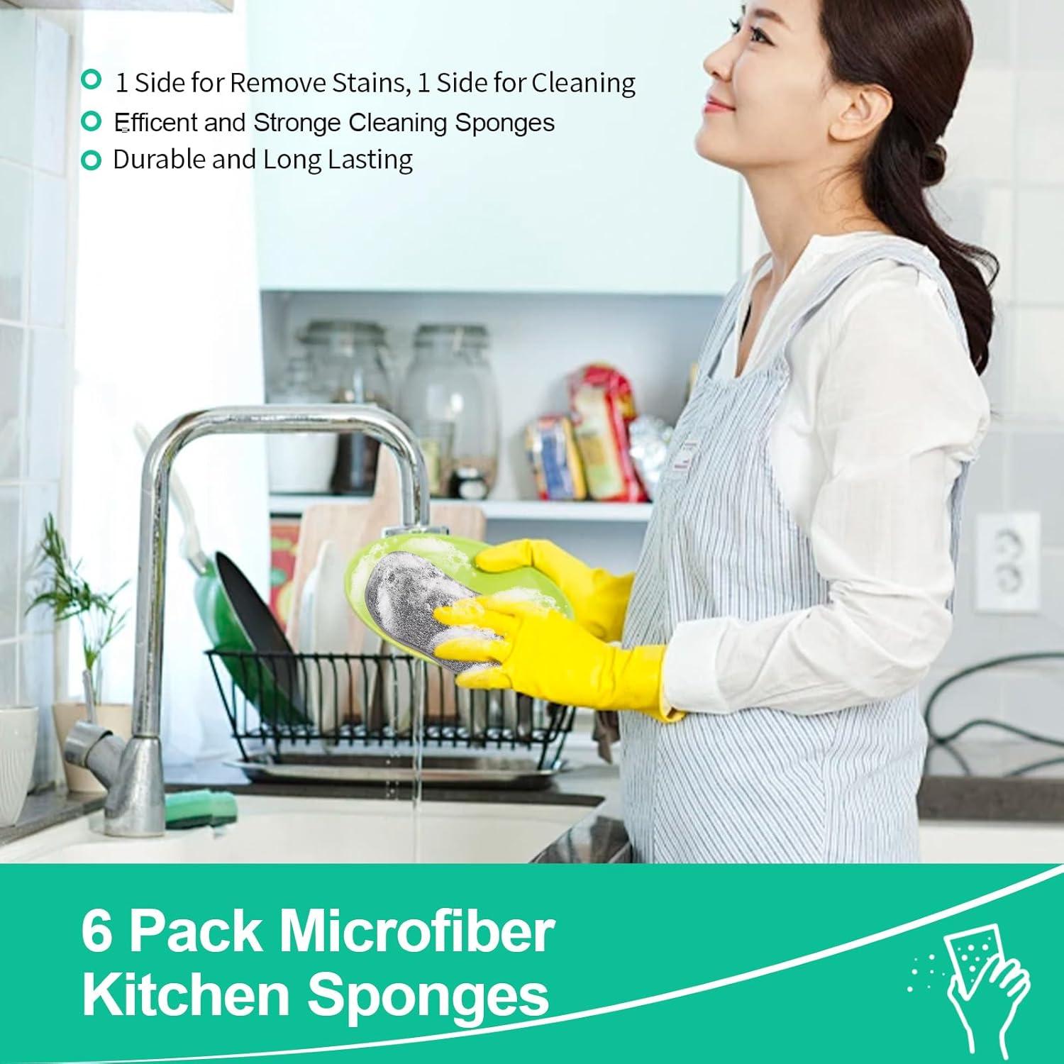 Esponjas de Doble Cara FunCee - Paquete de 6 Microfibra Ecológicas