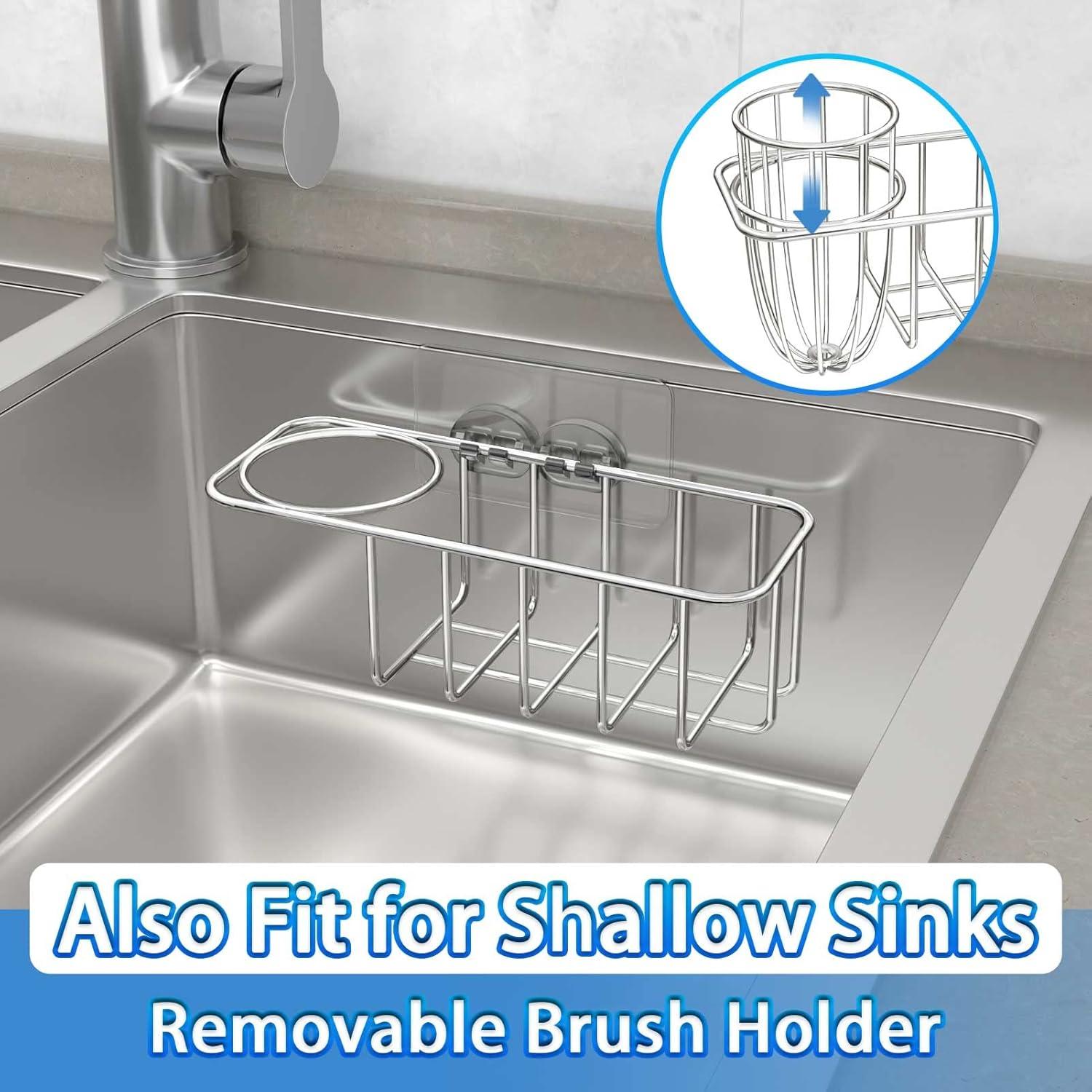 Soporte de Esponja HULISEN 3-en-1 Acero Inoxidable Plata