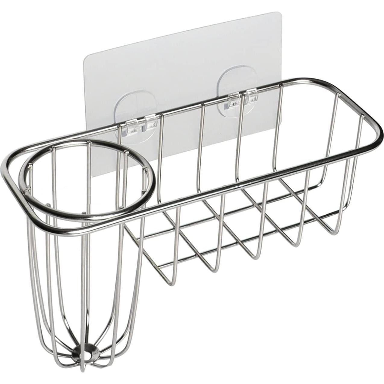 Soporte de Esponja HULISEN 3-en-1 Acero Inoxidable Plata